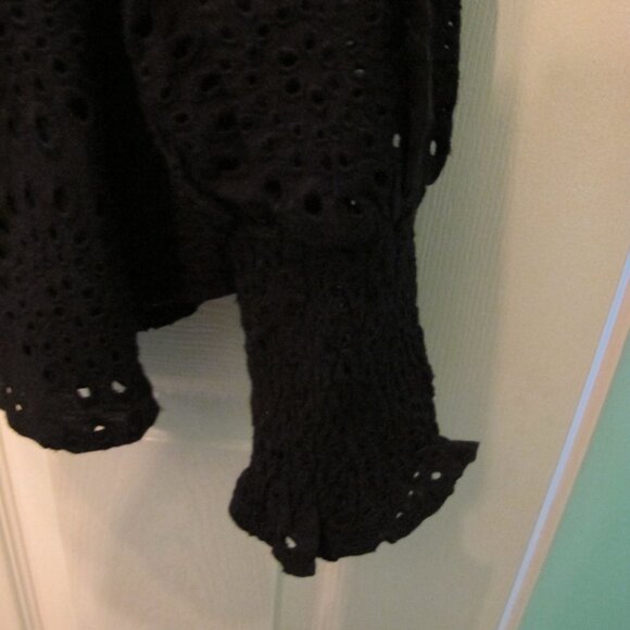 Pretty Garden Women's Lace Sheer Button Down Blouse Long Sleeve Collared W Tags - Picture 2 of 7